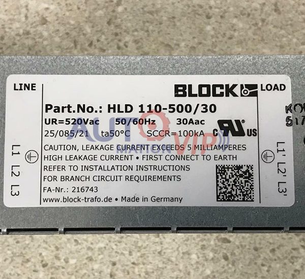HLD-110-500/30, BLOCK EMI Filter