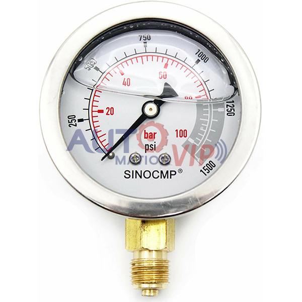 10Mpa--0-100Bar--0-1500PSI SINOCMP Double Scale Gauge