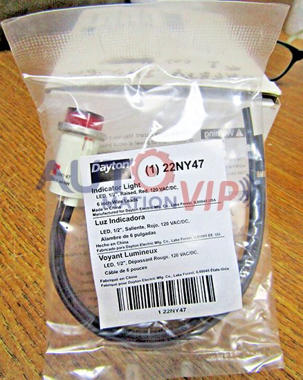 22NY47 Dayton Indicator Light Red
