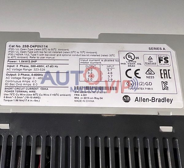 25B-D4P0N114 Allen Bradley AC Drive Inverter