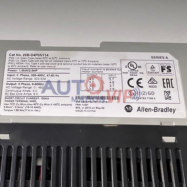 25B-D4P0N114 Allen Bradley AC Drive Inverter