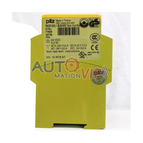 774530 Pilz PNOZ XV3.1 30/24DC 240VAC 3n/o 1n/c 2n/o t - Pilz Safety Relay