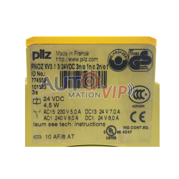 Pilz Pnoz XV3.1 3/24VDC 3N/O 1N/C 2N/O T 774532