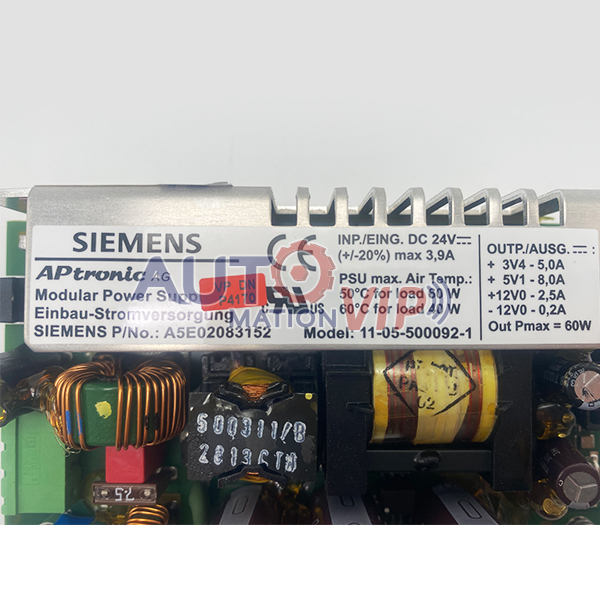 SIEMENS Modular Power Supply, 11-05-500092-1, A5E02083152