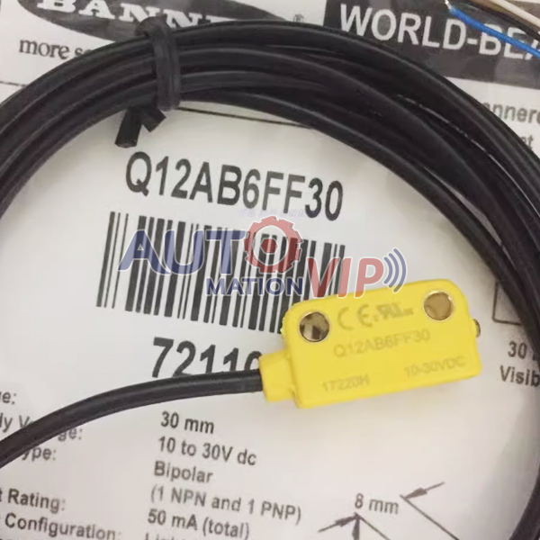 BANNER Miniature Self-Contained Sensor, BANNER Sensor, Q12RB6R, Q12RB6FF30, Q126E, Q12AB6R, Q12AB6FF50, Q12AB6FF30, Q12AB6FF15, Q12AB6LP, Q12RB6FF50