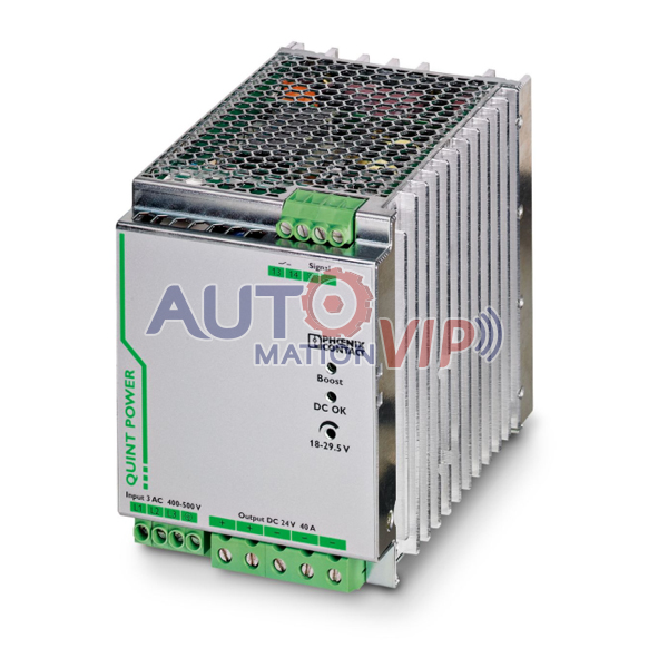 PHOENIX CONTACT Power Supply, QUINT-PS/3AC/24DC/40, 2866802