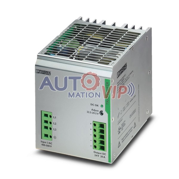 PHOENIX CONTACT Power Supply, TRIO-PS/3AC/24DC/20, 2866394