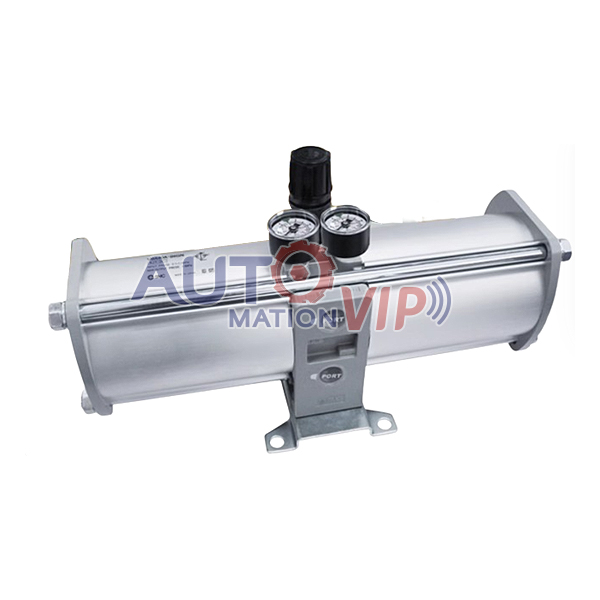 SMC Booster Valve with Pressure Gauge and Muffler, VBA40A-04GN, VBA10A-02GN, VBA20A-03GN, VBA43A-04GN