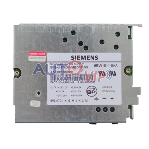 Siemens Modular Power Supply, A5E00166828, 6EW1811-8AA