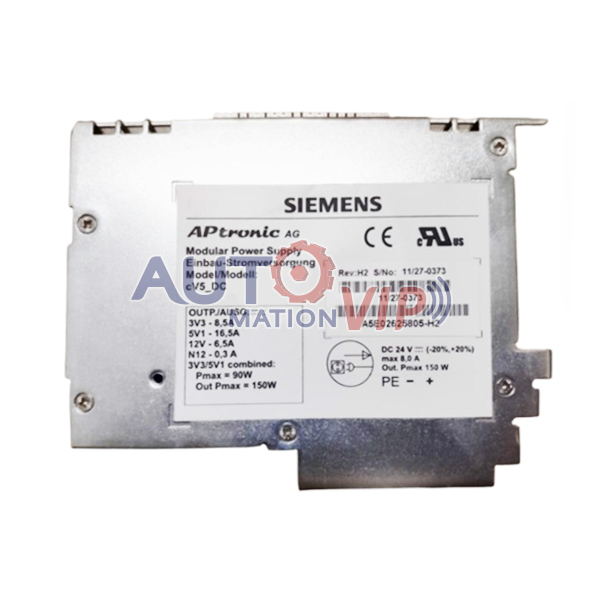 Siemens Modular Power Supply, A5E02625805-H2, cV5_DC, A5E30947477-H3