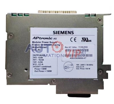Siemens Modular Power Supply, A5E02625806-K7, cV5-AC, A5E02625806-K6