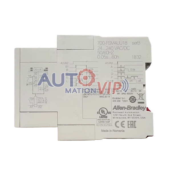 ALLEN-BRADLY Time Relay, 700-FSM4UU18, 700-FSM7UU23